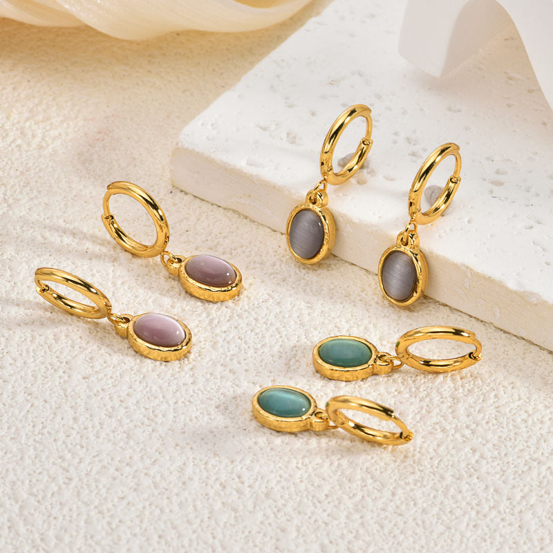 18K Gold Plated Bow-Knot Asymmetric Stainless Steel Earrings for Women