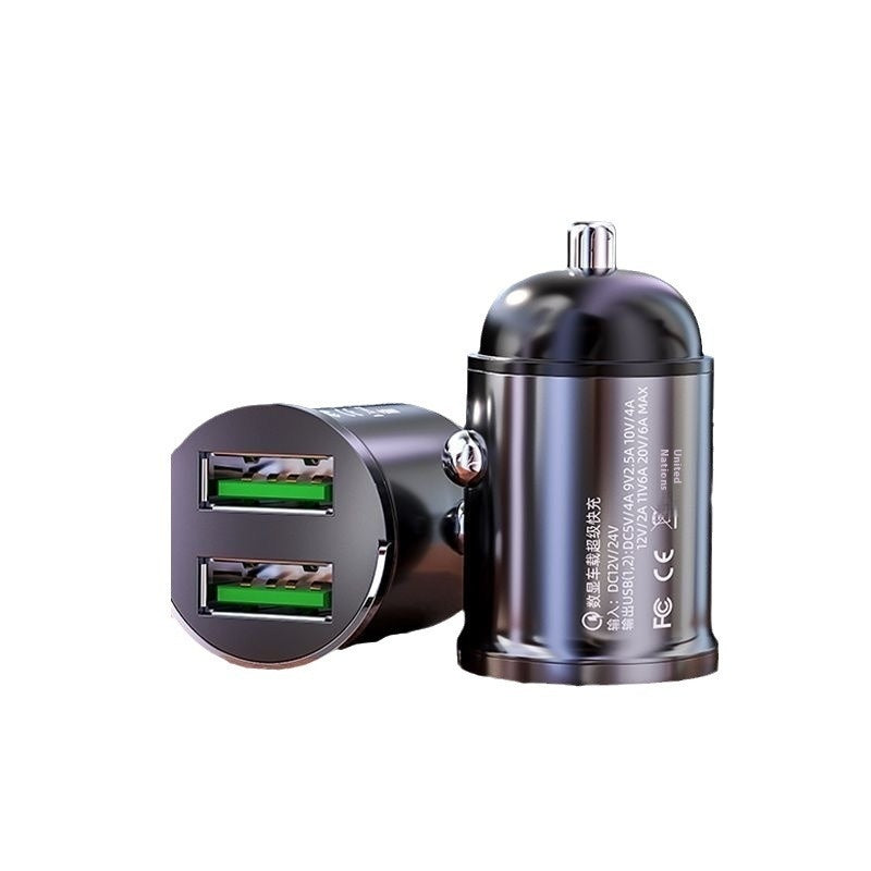 شاحن سيارة قابس شحن غير مرئي ثنائي المنفذ USB مخفي شحن فائق السرعة ببروتوكول كامل