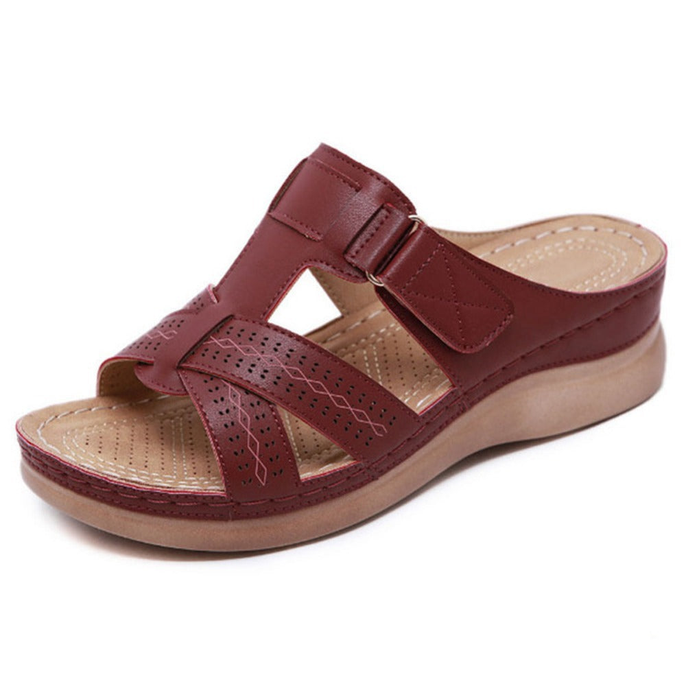 Vintage Wedge Platform Slip-On Ladies Sandals