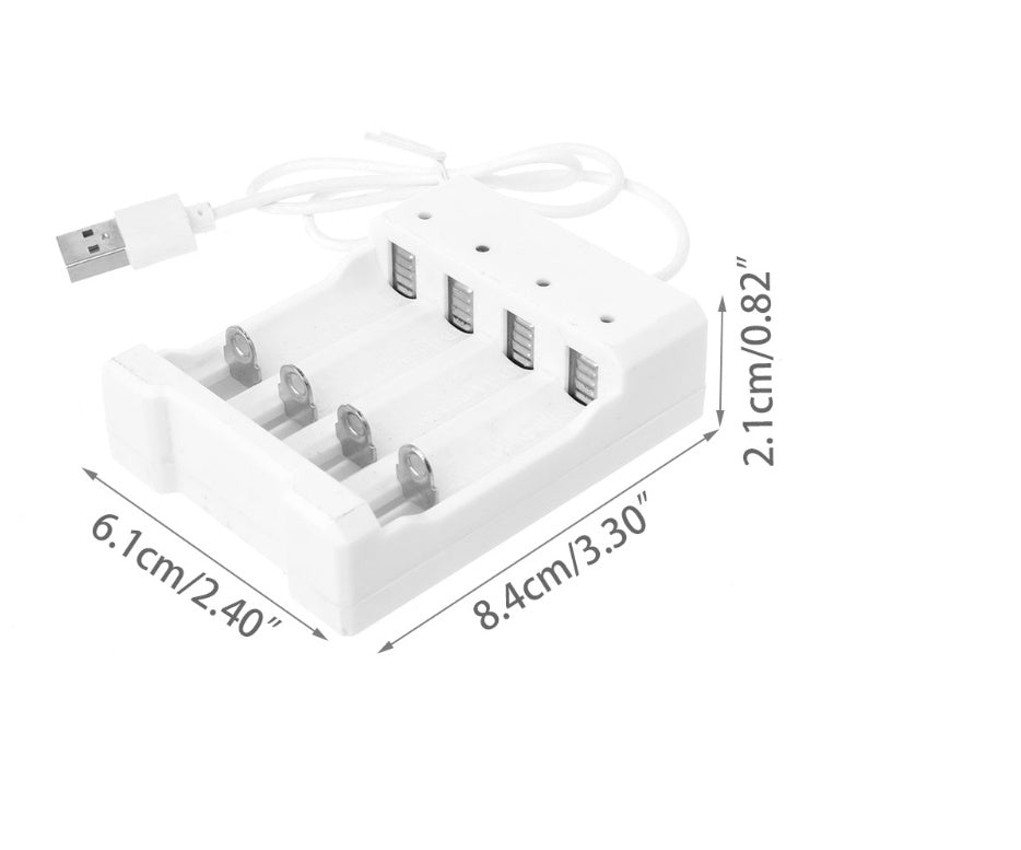 شاحن بطارية محول عالمي ذكي بـ4 فتحات 1.2 فولت قابس USB