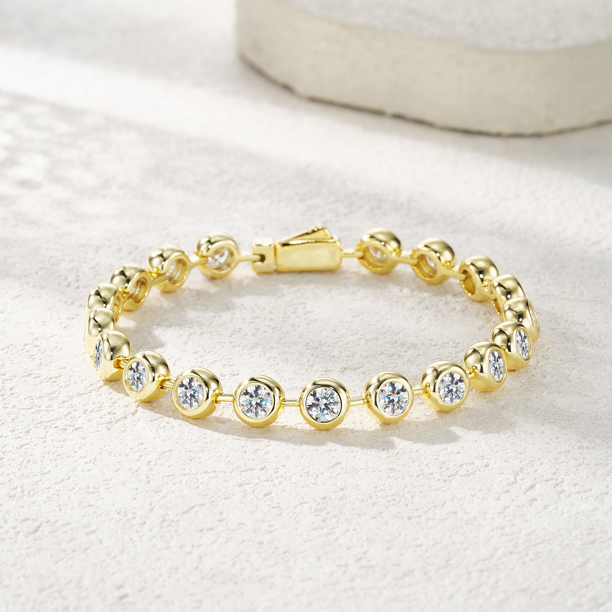 0.5 Carat Moissanite Gold Plated S925 Silver Bracelet | GRA Certified