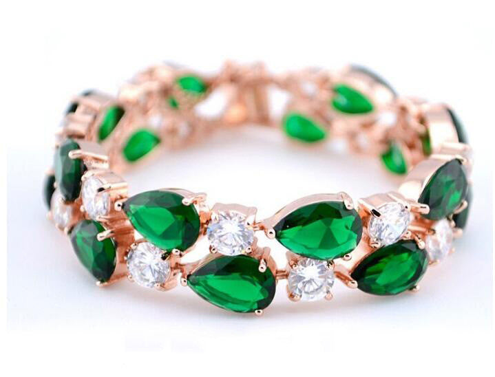 Colorful Zircon Copper Bracelet