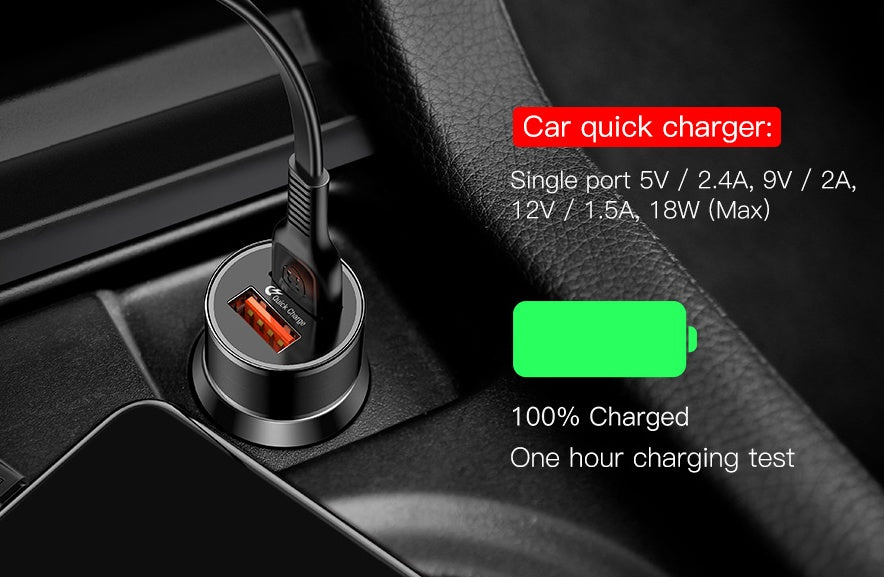 36W Dual USB Car Charger with QC3.0 &amp; PD Fast Charging