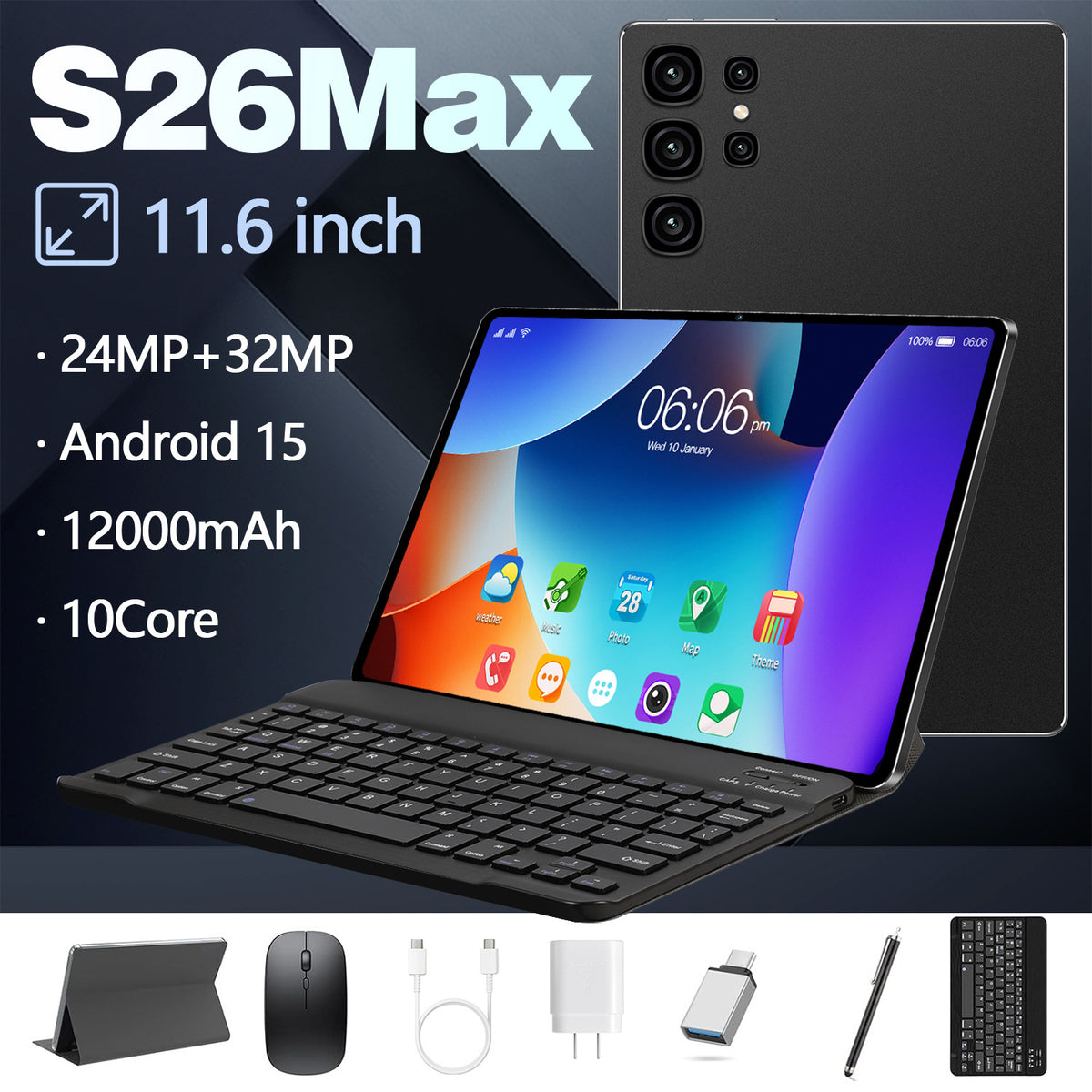 10 Inch Home Tablet S26  Wi-Fi  Play 5G 24gb 2TB