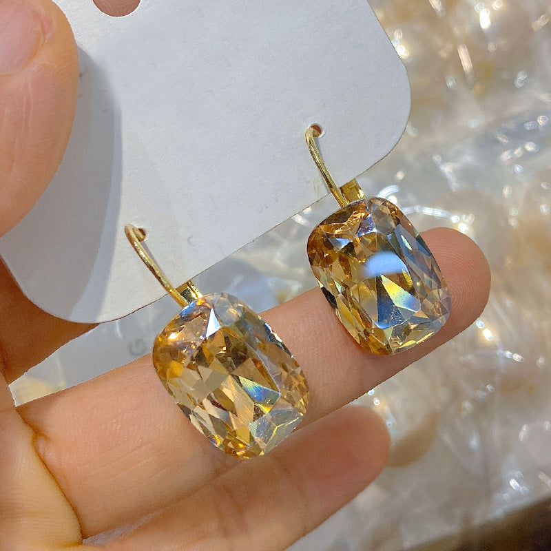 Crystal Square Ear Clips For Women