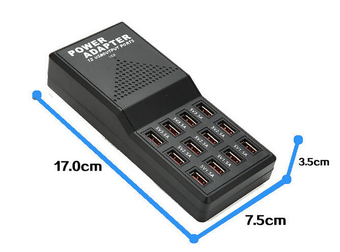 12-Port USB Smart Charger – AU / EU / UK / US Plug
