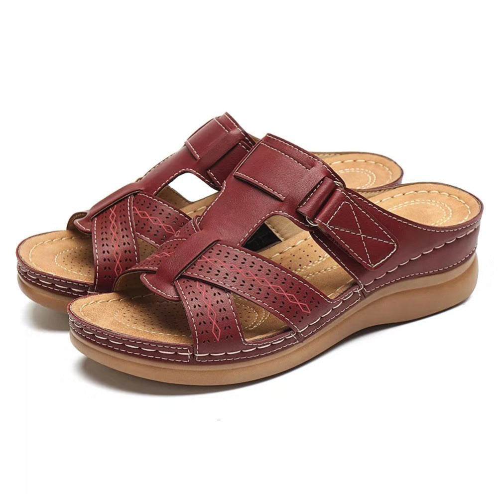 Vintage Wedge Platform Slip-On Ladies Sandals