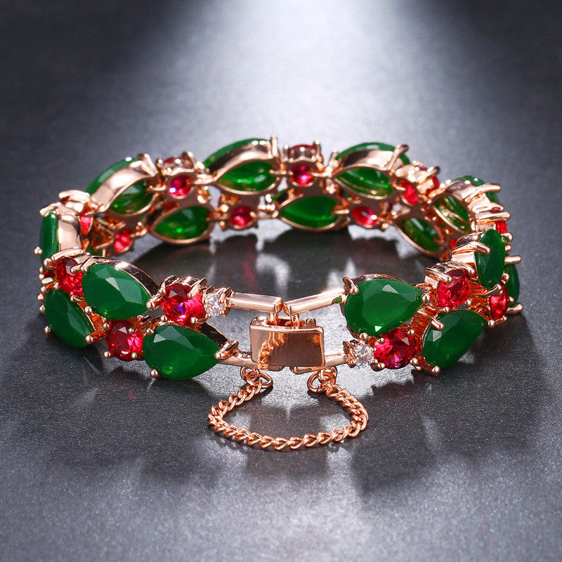 Colorful Zircon Copper Bracelet