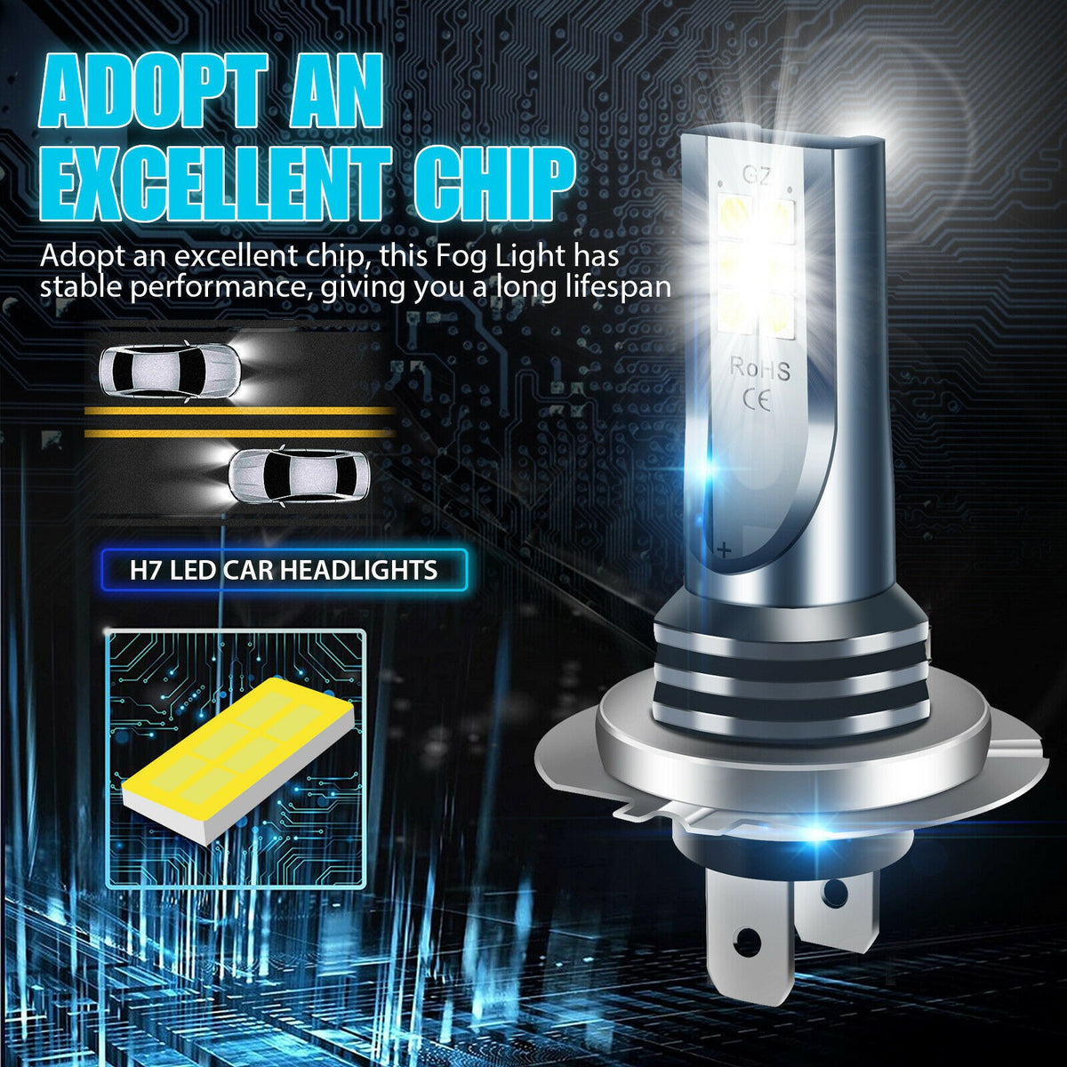 مصابيح ضباب للسيارة H7 9005 H11 H8 9006 5202 H4 3030 12smd 110W للمصابيح الأمامية