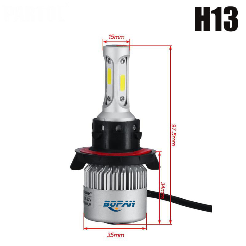 لمبة مصباح أمامي LED للسيارة | H1 H3 H4 H7 H8 H9 H11 H13 9004 9005 9006 9007 9012 | ضوء أبيض ساطع