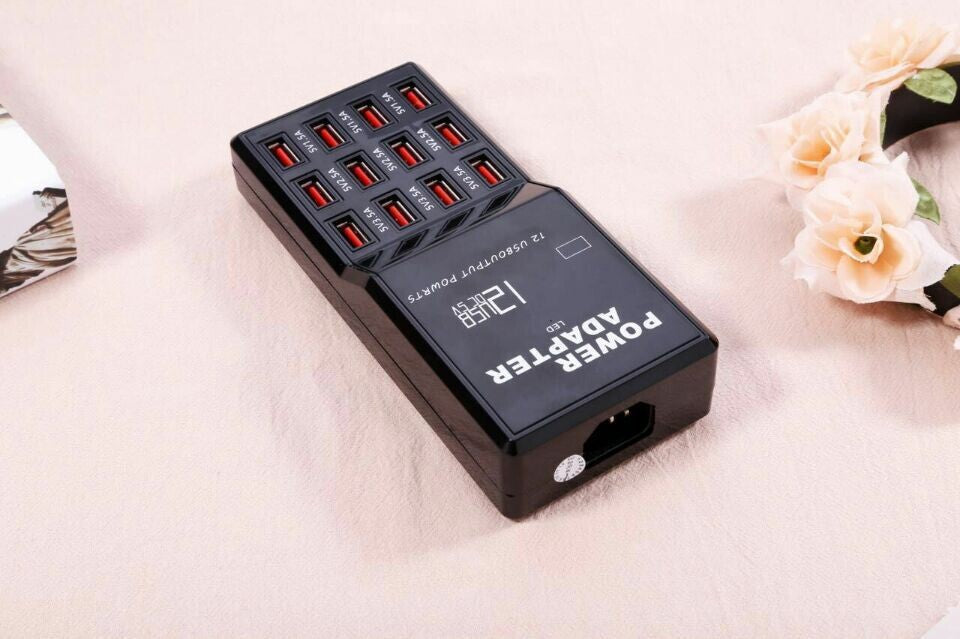 12-Port USB Smart Charger – AU / EU / UK / US Plug