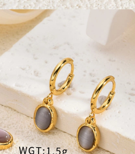 18K Gold Plated Bow-Knot Asymmetric Stainless Steel Earrings for Women