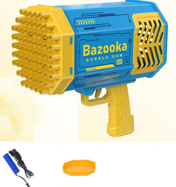 Bubble Gun Rocket 69 Holes Soap Bubbles Machine Gun Automatic Blower With Light Toys For Kids Pomperos