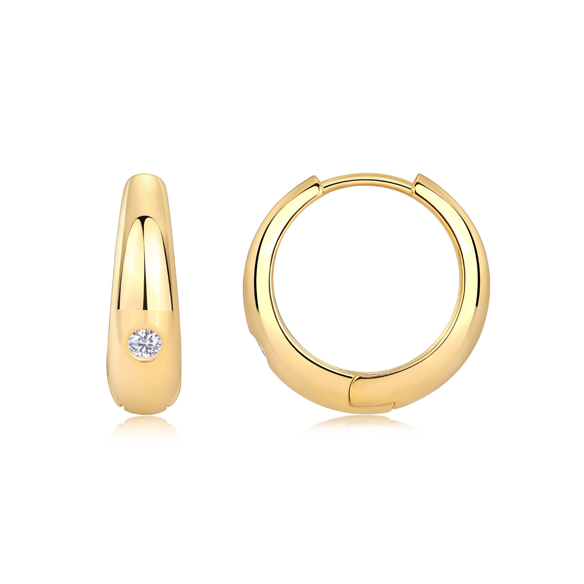 0.1 Carat Morganite Gold Plated S925 Silver Earring Set | GRA Certified