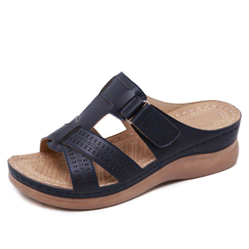 Vintage Wedge Platform Slip-On Ladies Sandals