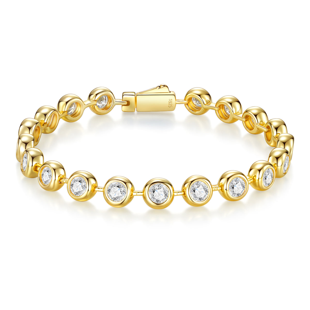 0.5 Carat Moissanite Gold Plated S925 Silver Bracelet | GRA Certified